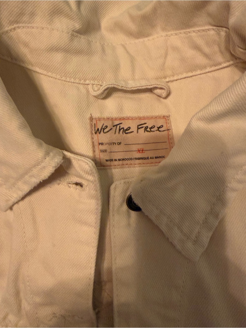 Free People Cream Oversized Denim Jacket - Picture 4 of 5